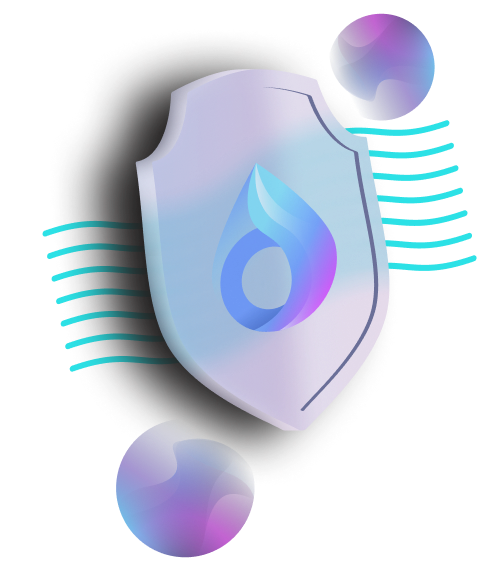 3D graphic of a shield with a verification symbol